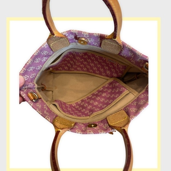 DOONEY & BOURKE Vintage Made in the USA Canvas Light Purple Handbag - Picture 10 of 10